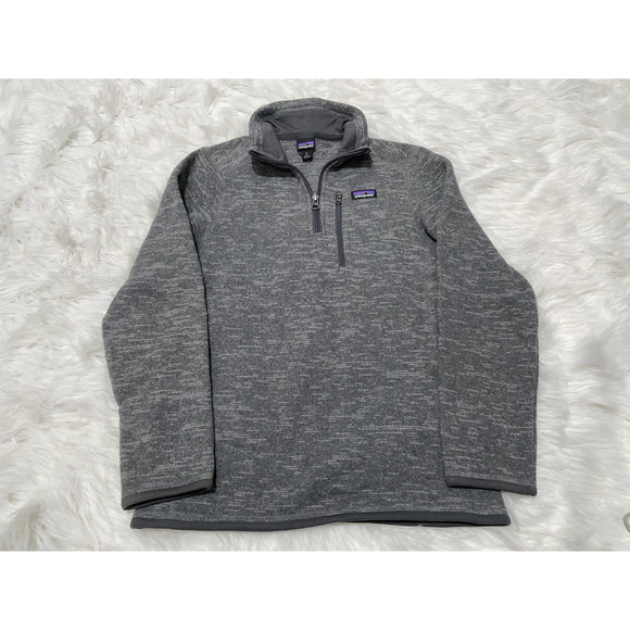 Patagonia Boys Better Sweater 1/4 Quarter Zip Jacket Stonewash Sz L Sz 12